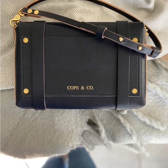 Coke & Co Genuine Leather Navy Clutch - Picture 2 of 4